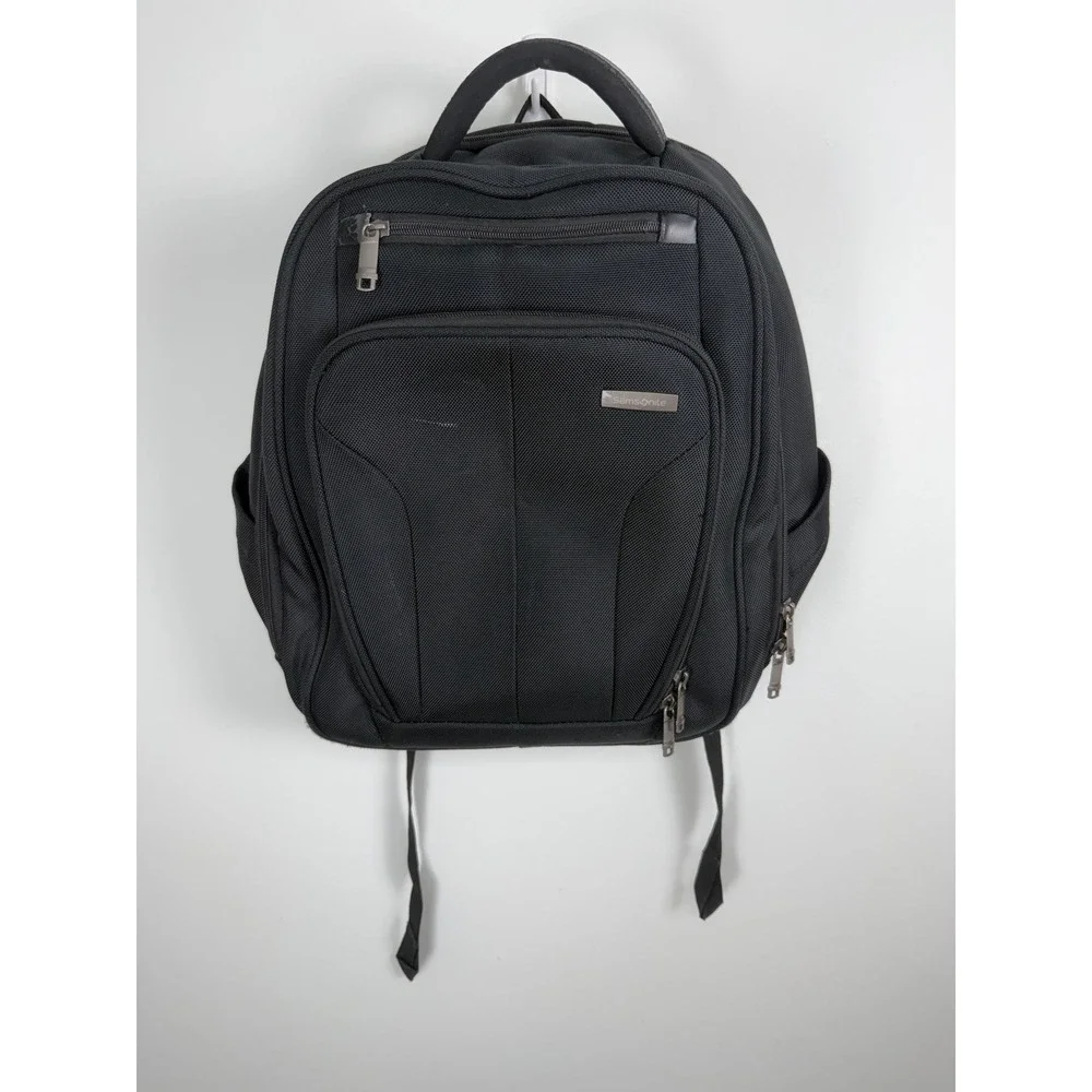 Samsonite Black Ballistic Nylon Laptop Business Backpack RFID Protection Travel